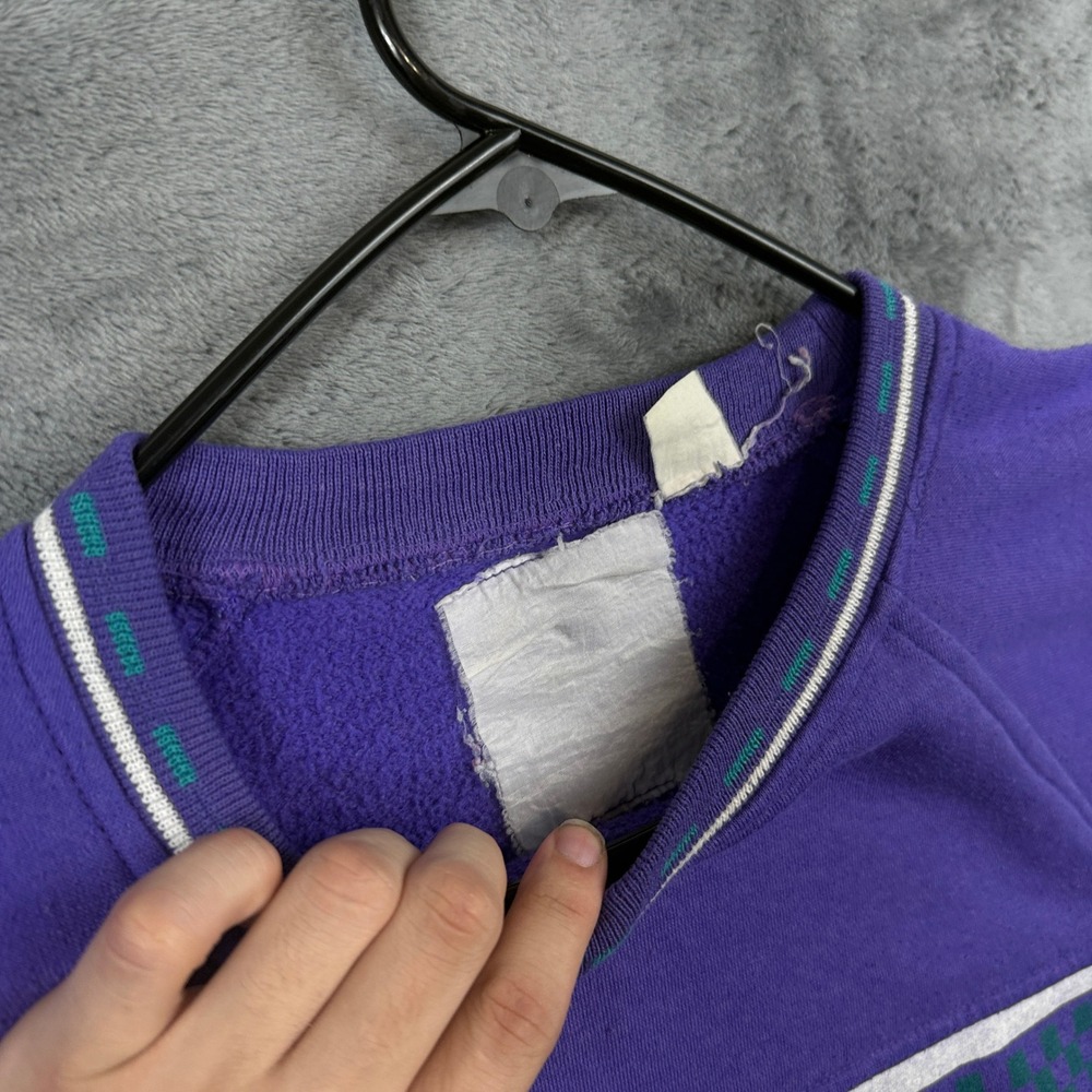 Unbranded Sweatshirt XL Purple Fast Forward Vintage 90s Checkerboard Graphic - Picture 5 of 6